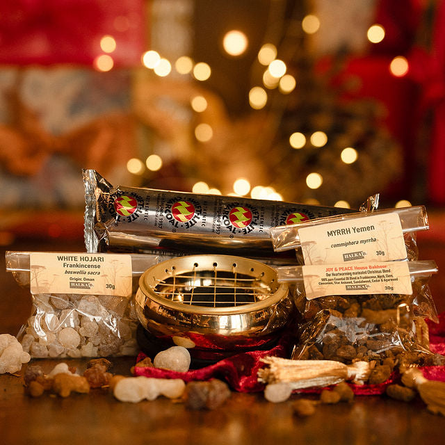 Frankincense, Myrrh and JOY & PEACE Christmas Incense Bakhoor CHARCOAL Burning Delight