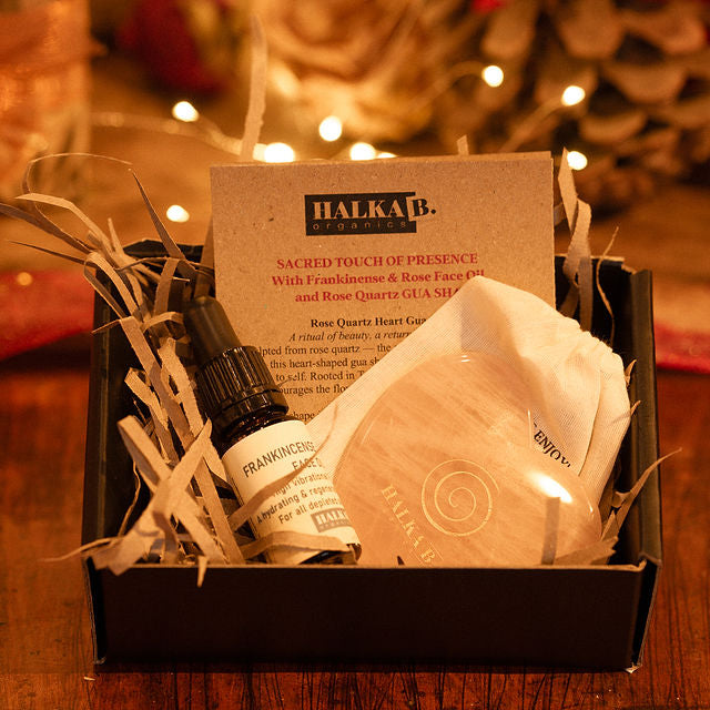 Rose Quartz GUA SHA with Frankincense & Rose Face Oil