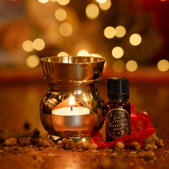 JOY & PEACE Essential Oil Blend with Brass Candle Burner