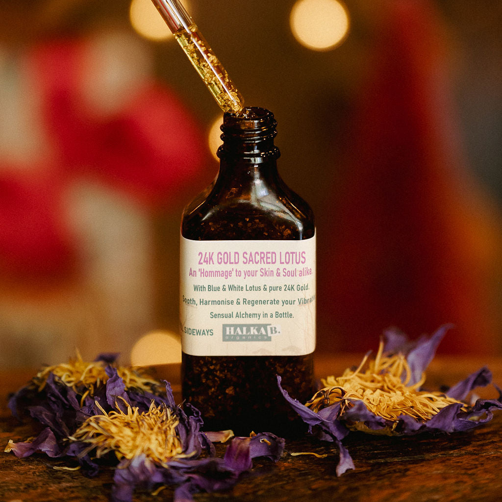 24K GOLD Sacred Lotus Body Oil Gentle Reset for 2026