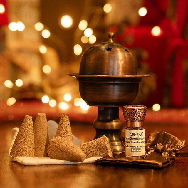 PALO SANTO (Holy Wood) & COMING HOME Essential Oil Blend with 100% Artisan Copper Burner
