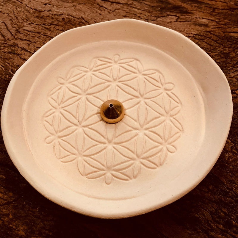 Ceramic Flower of Life Artisan Incense Stick Holder