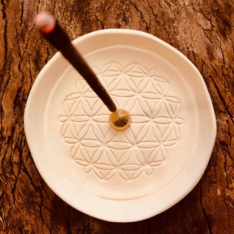 Ceramic Flower of Life Artisan Incense Stick Holder