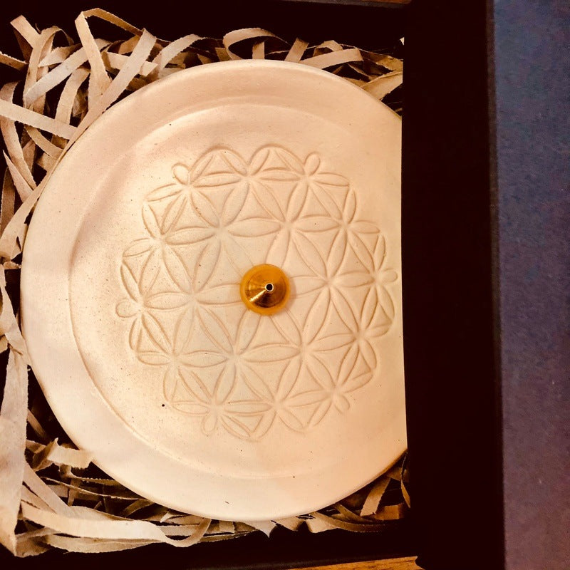 Ceramic Flower of Life Artisan Incense Stick Holder