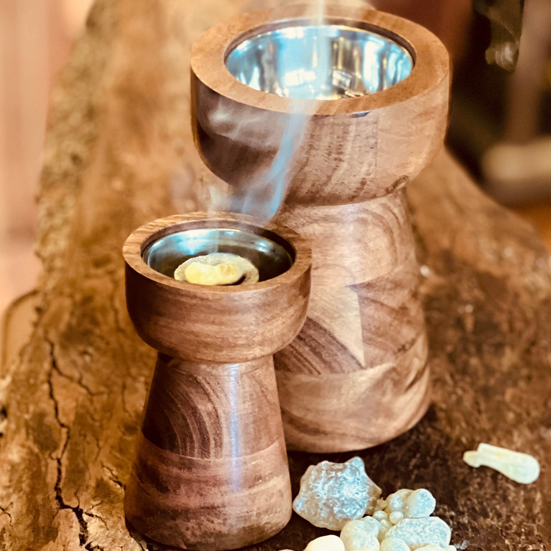 Beautiful Acacia Wood Charccoal Burner