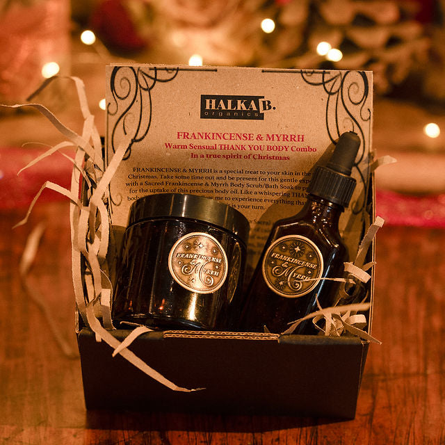 Frankincense & Myrrh Warm Sensual THANK YOU BODY Combo A gift in the true spirit of Christmas (NO GOLD)