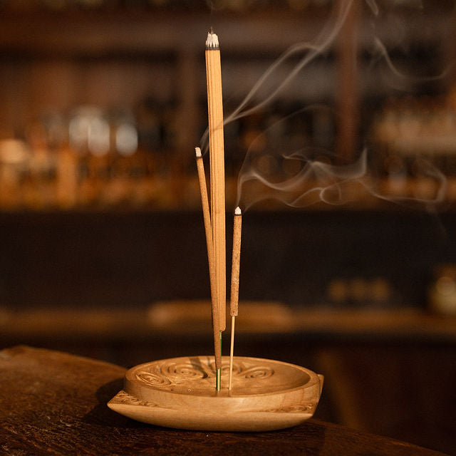 Lovingly Hand carved Wooden Incense Stick Holder