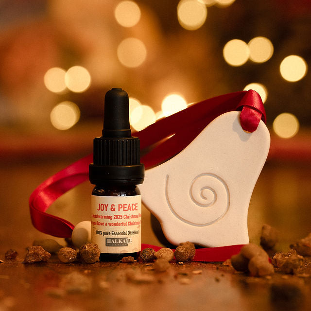 Joy & Peace Christmas Essential Oil with Artisan Fibonacci Bell Diffuser