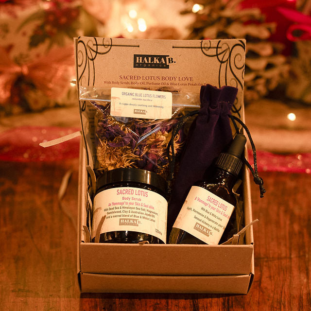 SACRED LOTUS Body Love with Perfume Oil & Blue Lotus Tea Gentle Reset for 2026 (NO Gold)