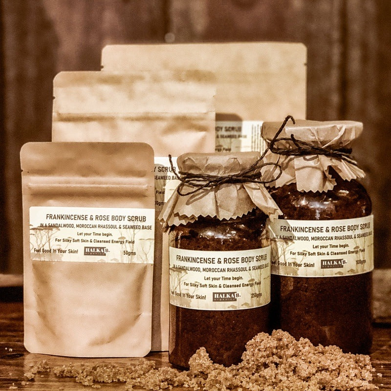Frankincense & Rose Body Scrub: A warm hearted body & mind treat