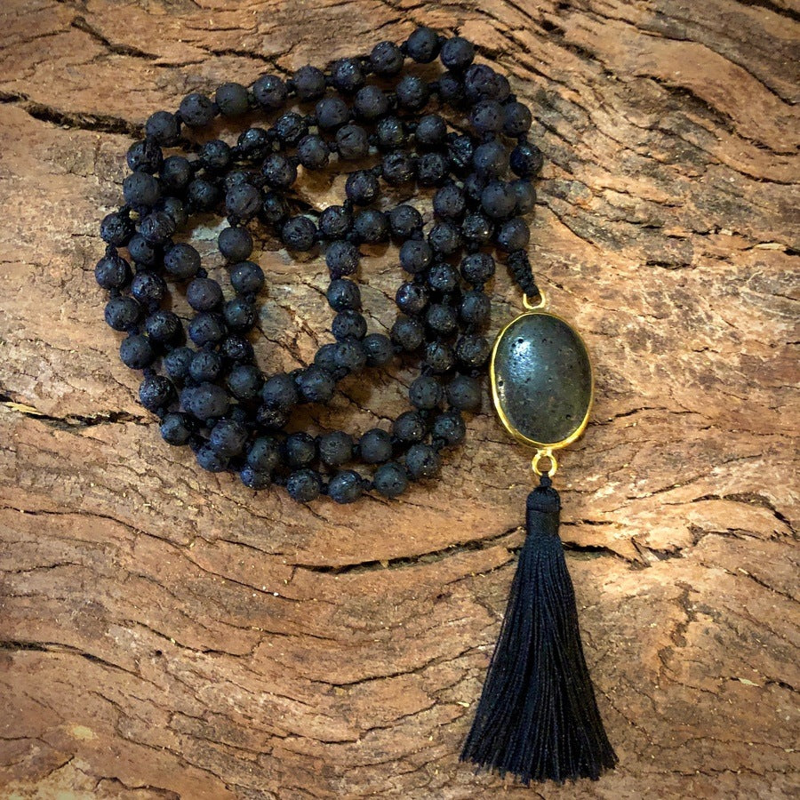 Lava stone hot sale mala beads