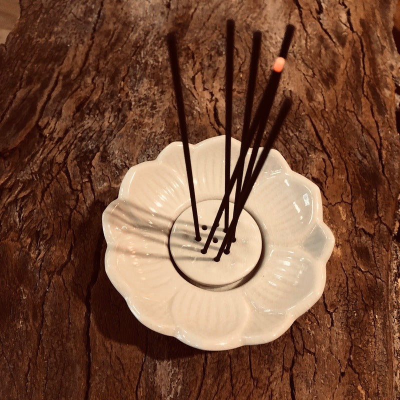 Ceramic Lotus Incense Stick Burner 11cm diameter